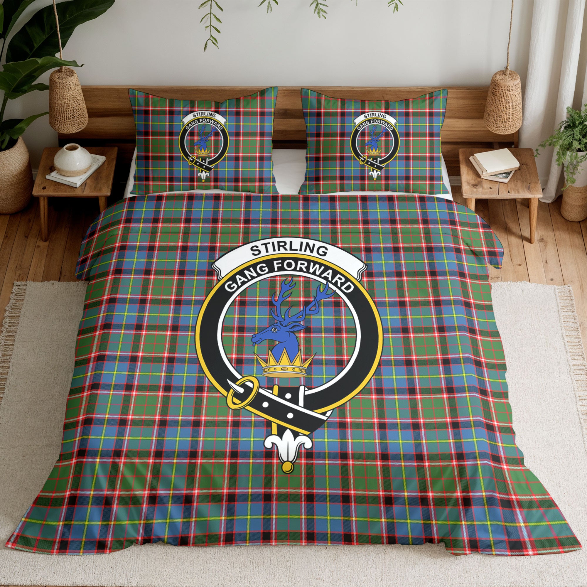 Stirling (of Cadder-Present Chief) Tartan Crest Bedding Set