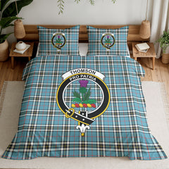 Thomson Blue Tartan Crest Bedding Set
