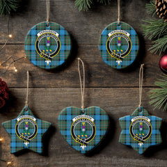 Fergusson Ancient Tartan Crest Christmas Ceramic Ornament