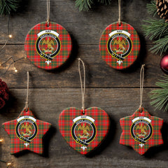 Hay Modern Tartan Crest Christmas Ceramic Ornament