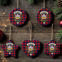 MacLachlan Modern Tartan Crest Christmas Ceramic Ornament