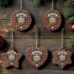 MacLachlan Weathered Tartan Crest Christmas Ceramic Ornament