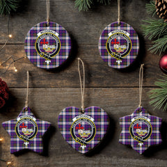McDonald Dress Modern Tartan Crest Christmas Ceramic Ornament