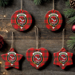 McDougall Modern Tartan Crest Christmas Ceramic Ornament