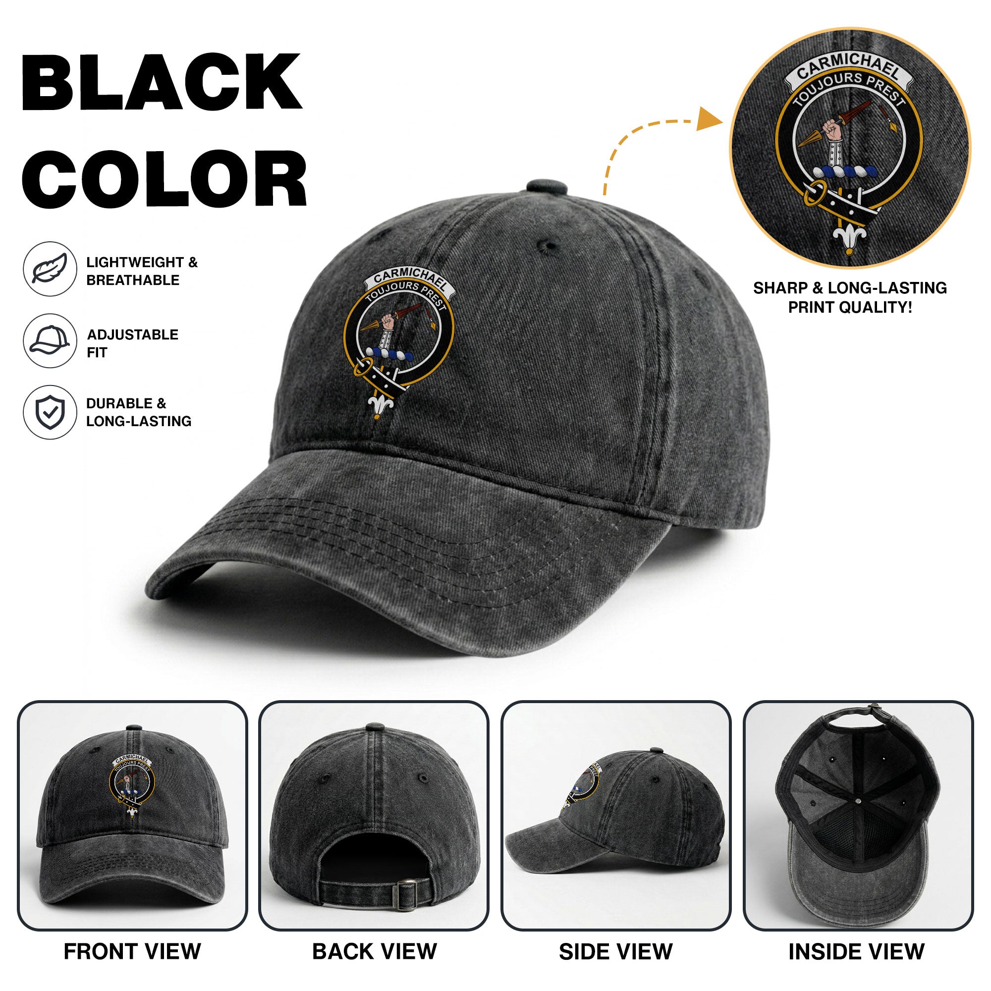 Carmichael Crest Washed Classic Cap