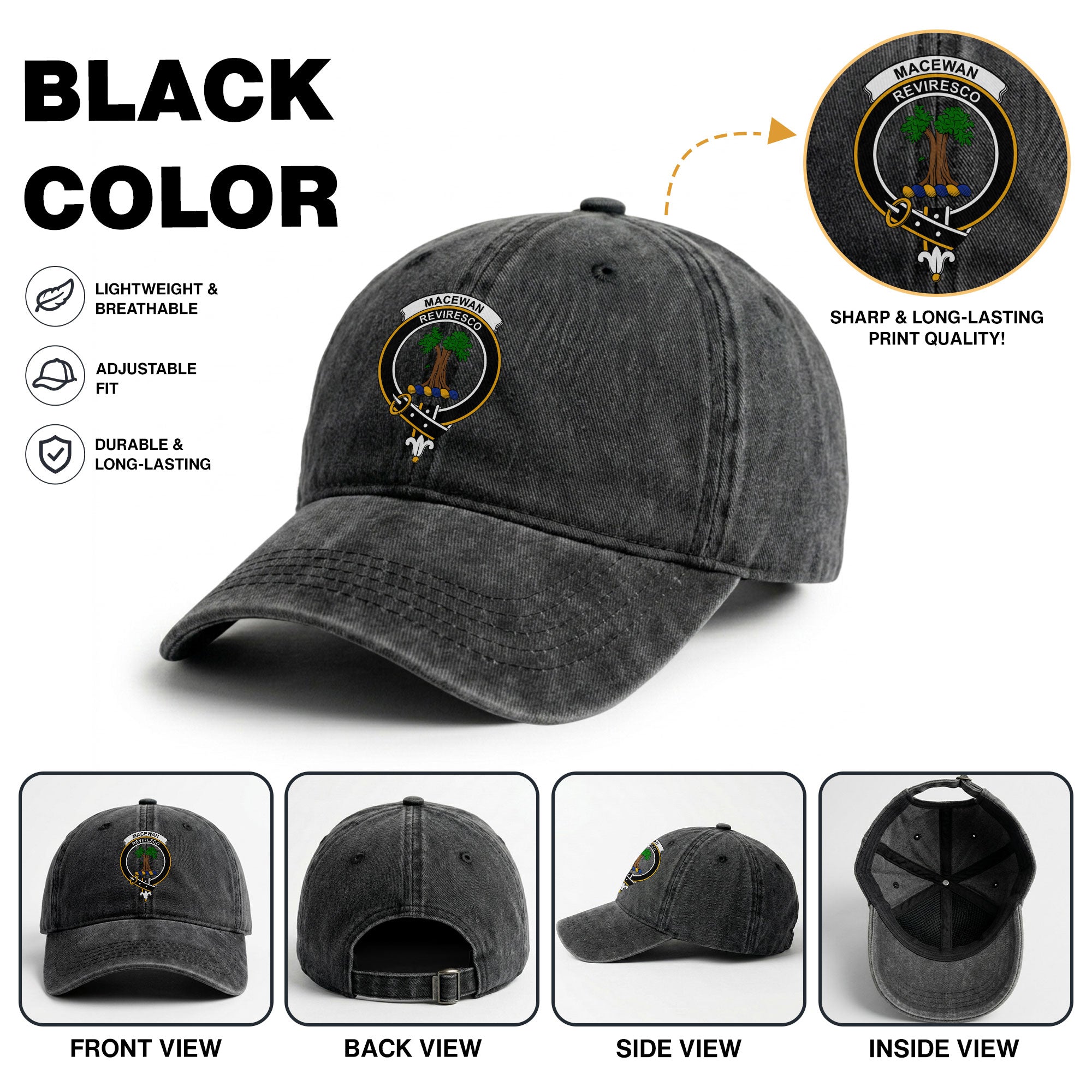 MacEwan Crest Washed Classic Cap