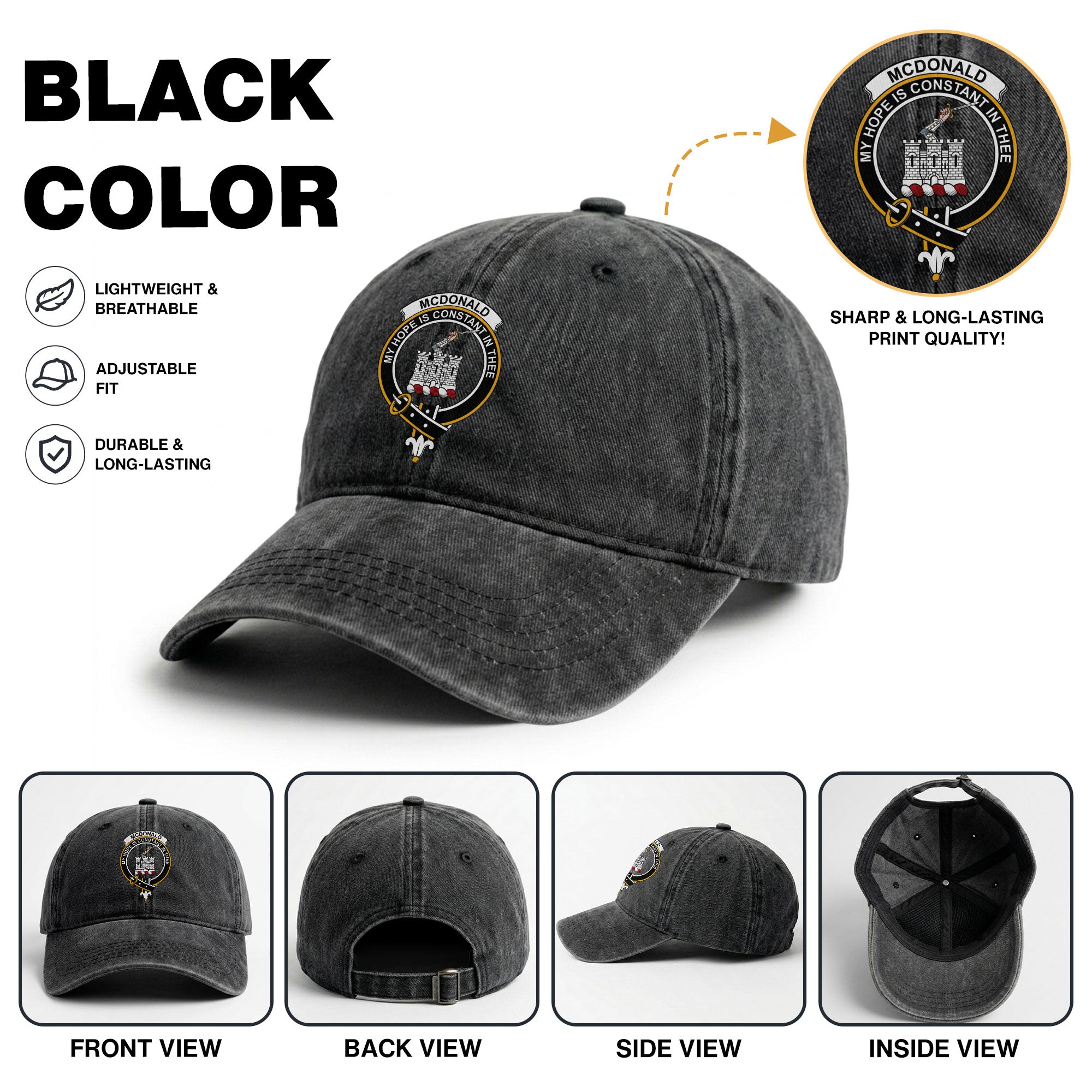 McDonald (Clan Ranald) Crest Washed Classic Cap