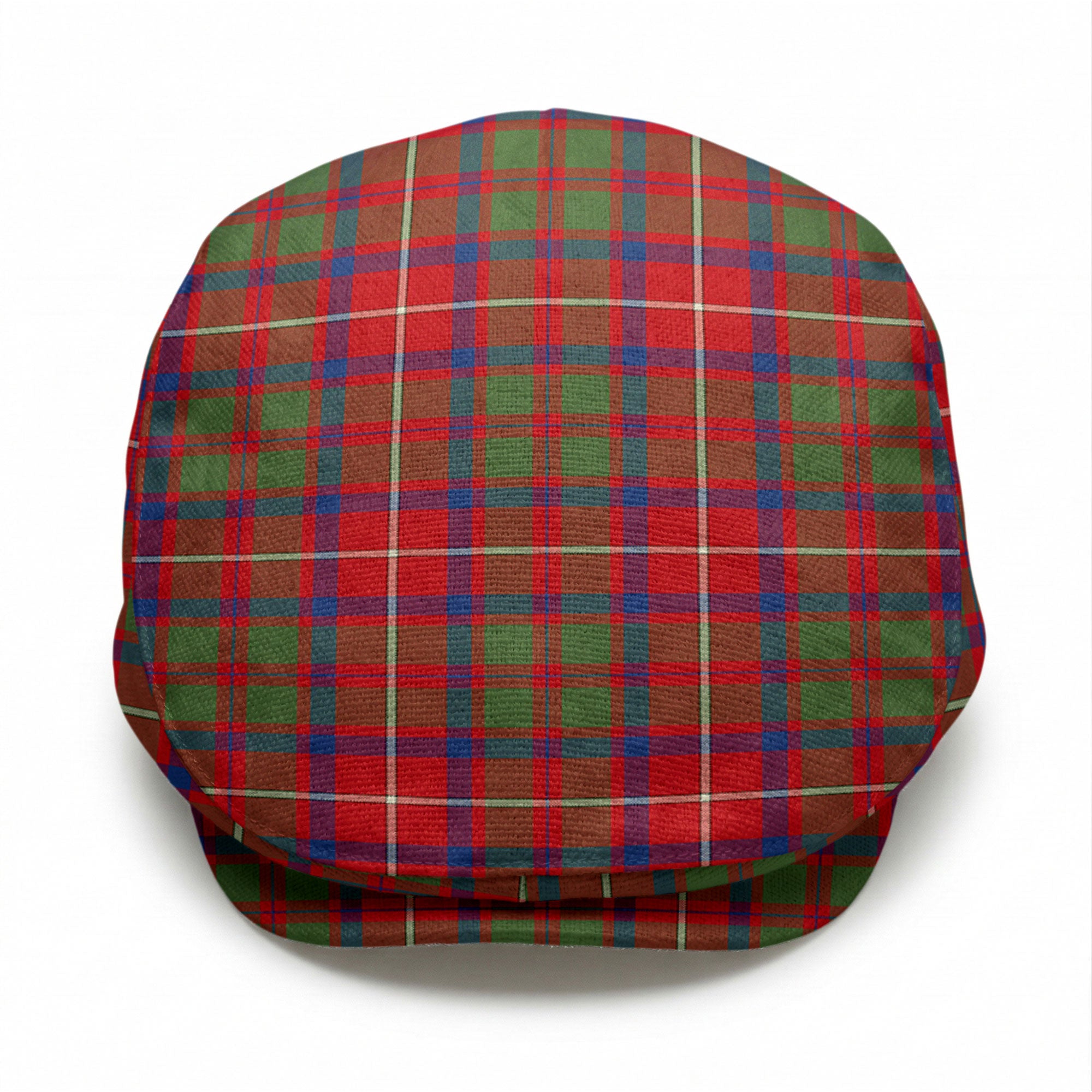 Shaw Red Modern Tartan Flat Caps
