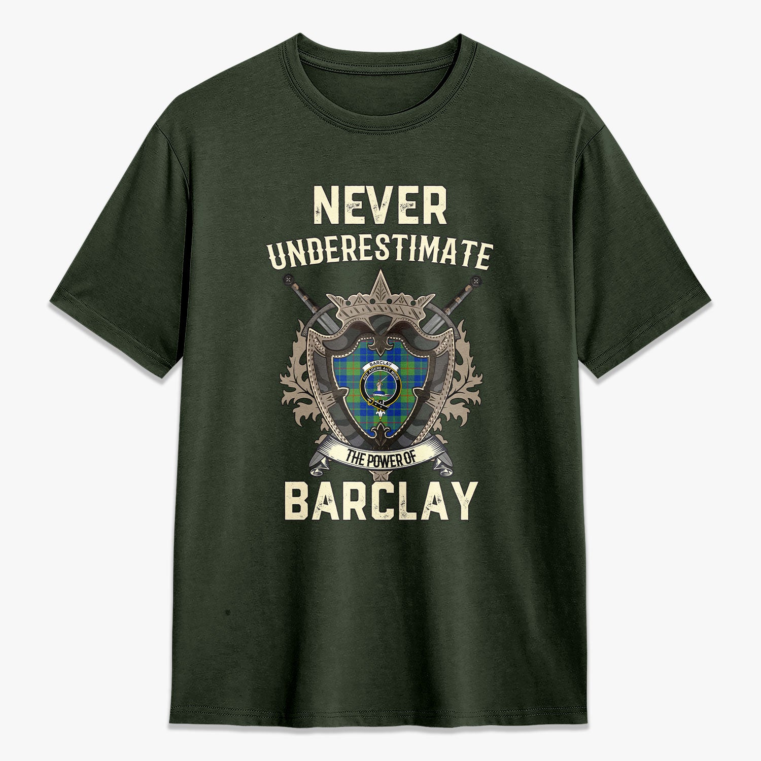 Barclay Hunting Ancient Tartan Crest 2D T-shirt - Never Underestimate Style