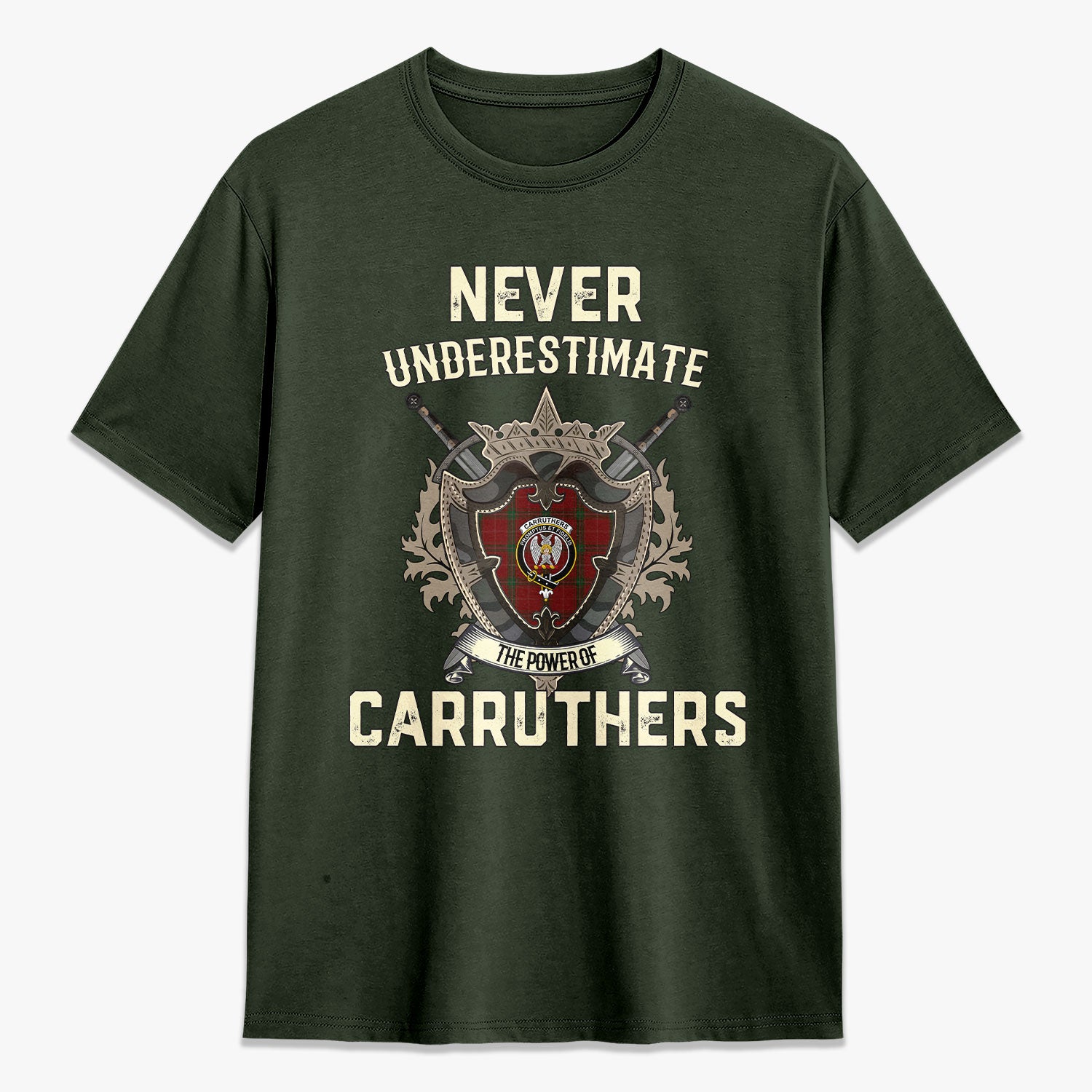 Carruthers Tartan Crest 2D T-shirt - Never Underestimate Style