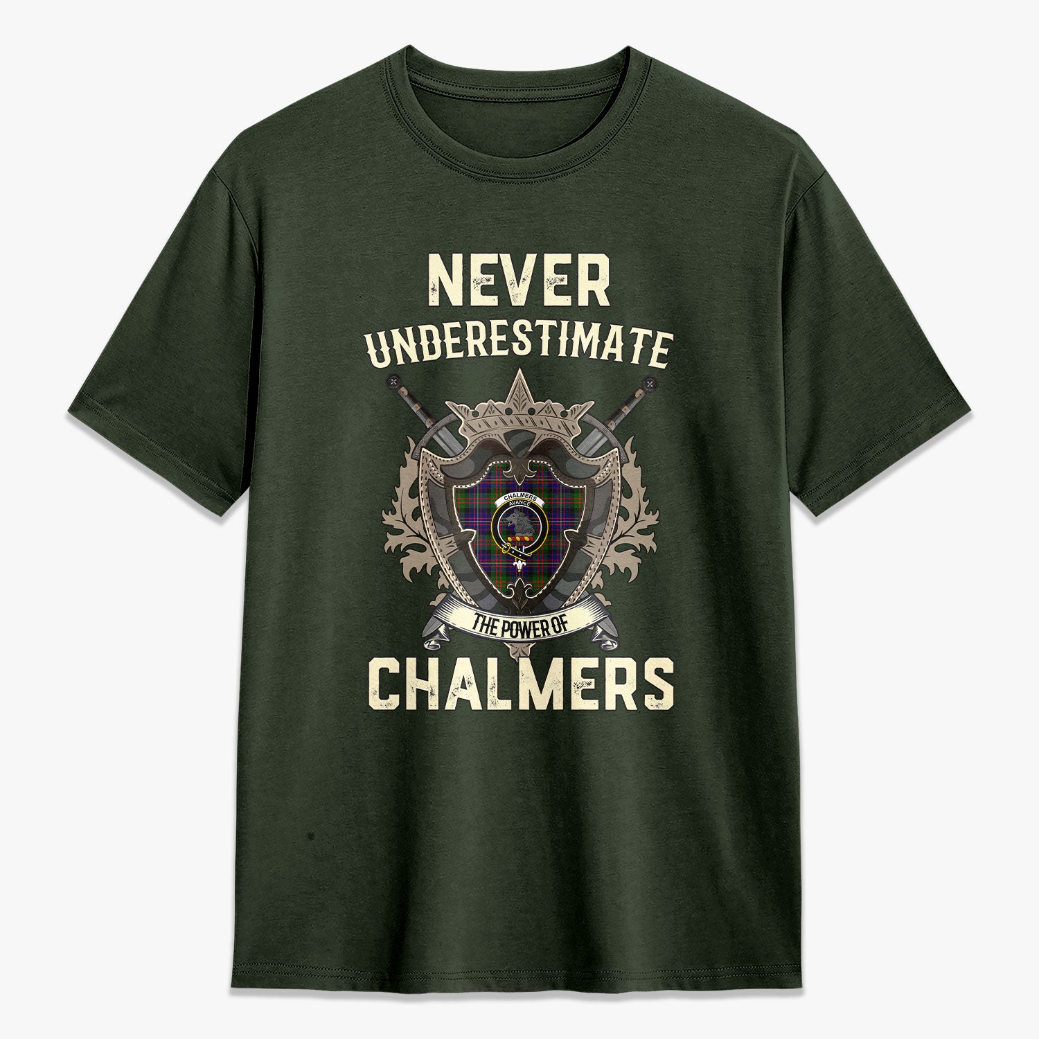 Chalmers Tartan Crest 2D T-shirt - Never Underestimate Style