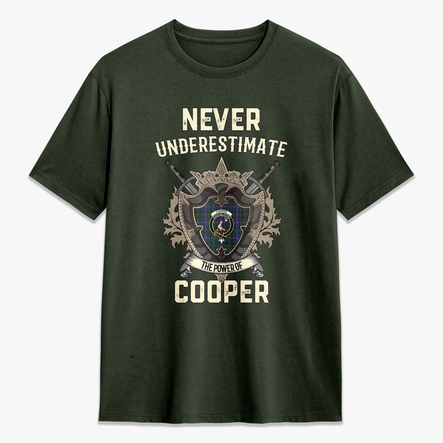 Cooper Tartan Crest 2D T-shirt - Never Underestimate Style