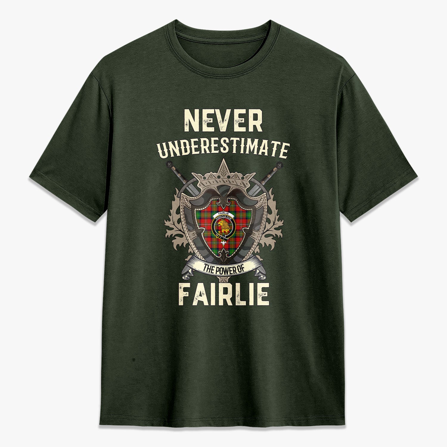 Fairlie Tartan Crest 2D T-shirt - Never Underestimate Style