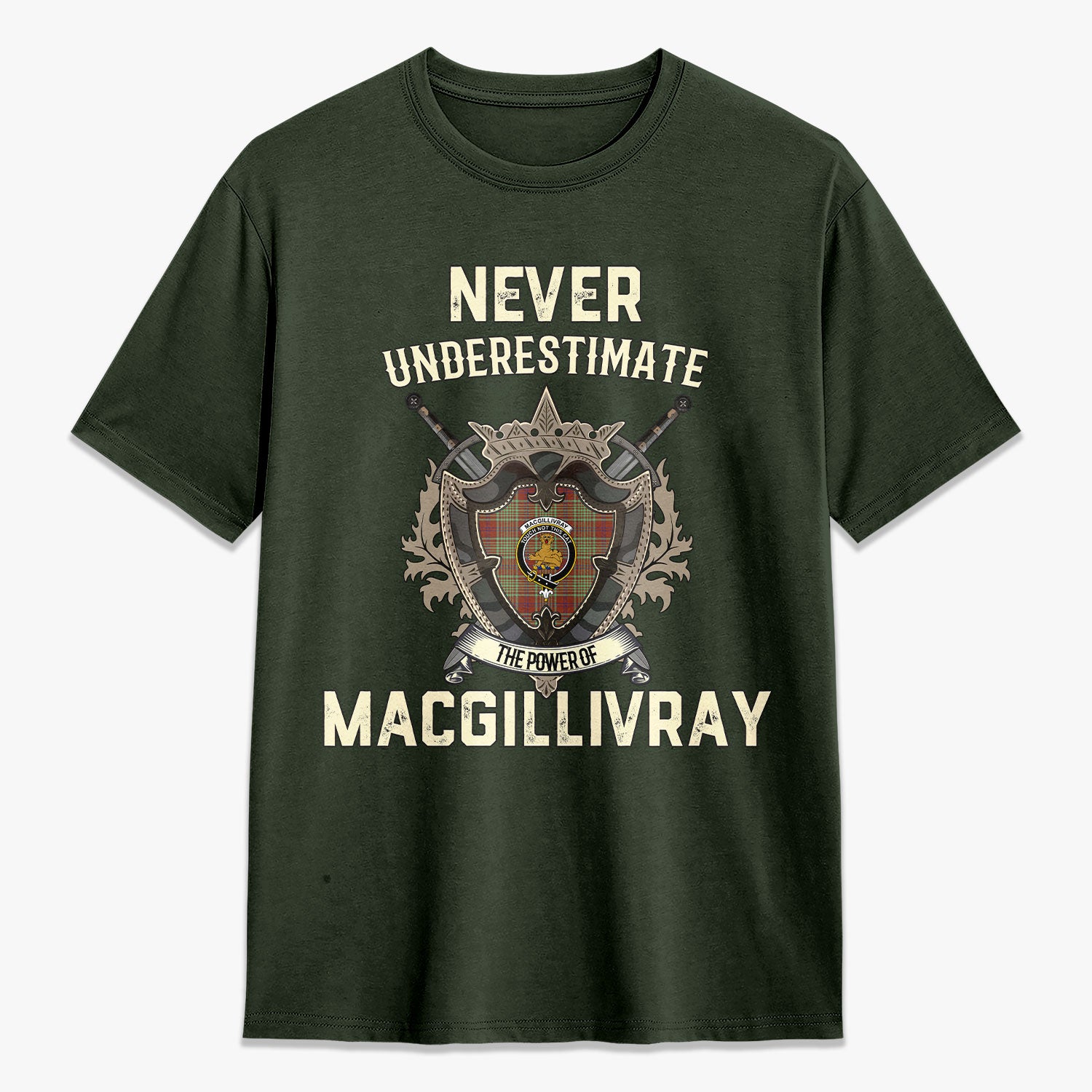 MacGillivray Hunting Ancient Tartan Crest 2D T-shirt - Never Underestimate Style