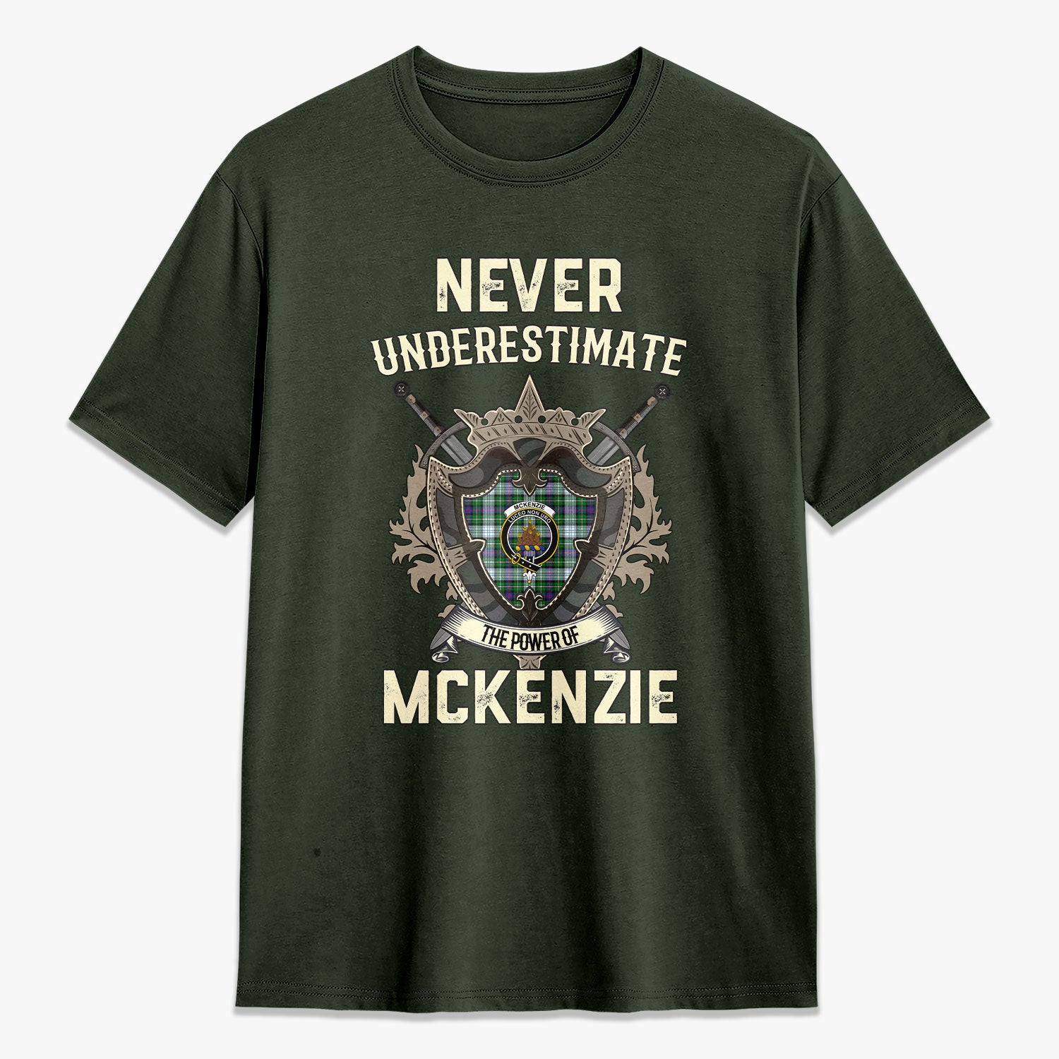 McKenzie Dress Modern Tartan Crest 2D T-shirt - Never Underestimate Style