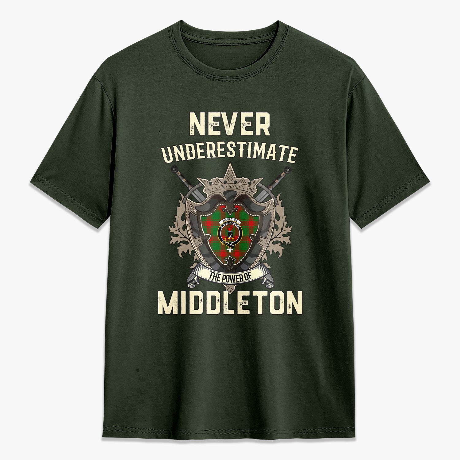 Middleton Modern Tartan Crest 2D T-shirt - Never Underestimate Style