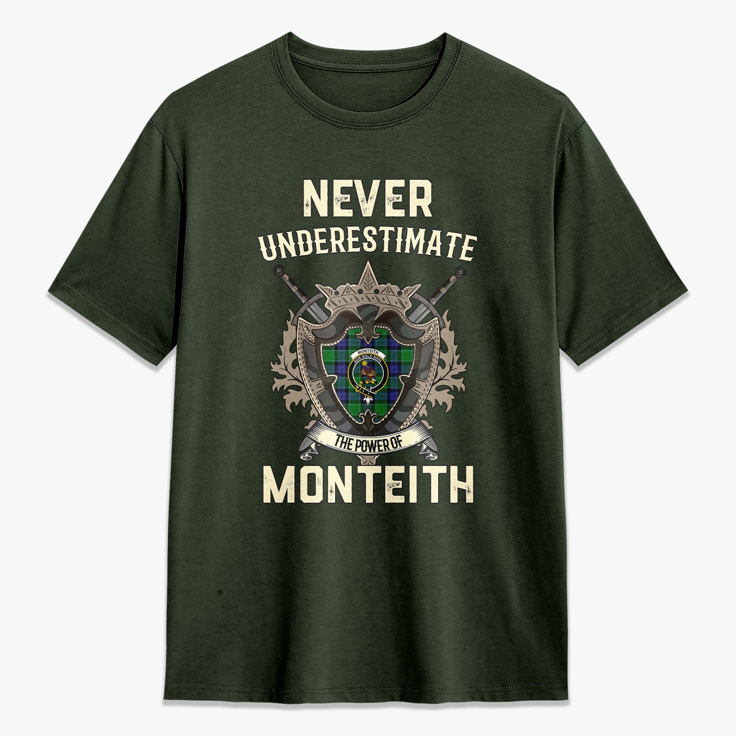 Monteith Tartan Crest 2D T-shirt - Never Underestimate Style