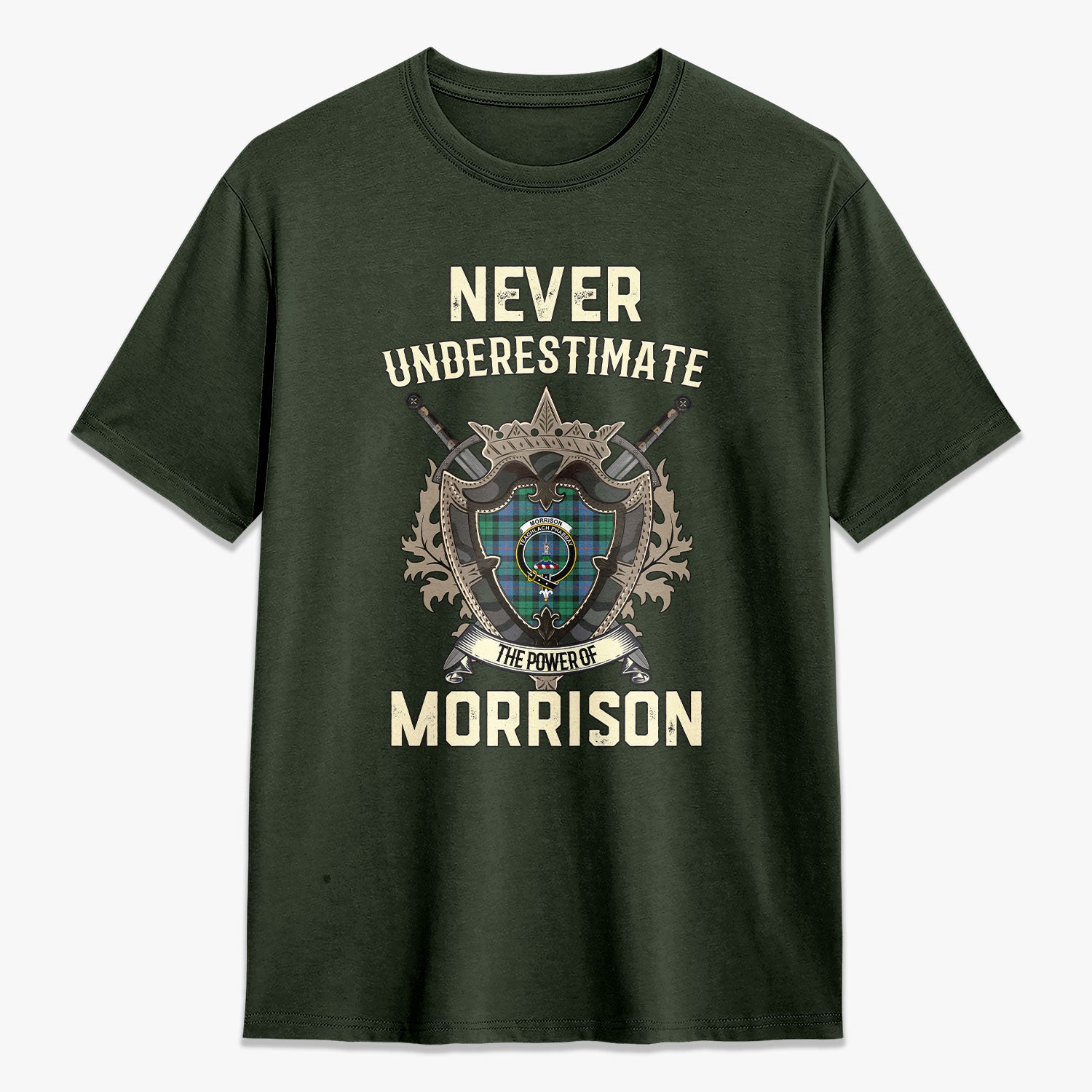 Morrison Ancient Tartan Crest 2D T-shirt - Never Underestimate Style