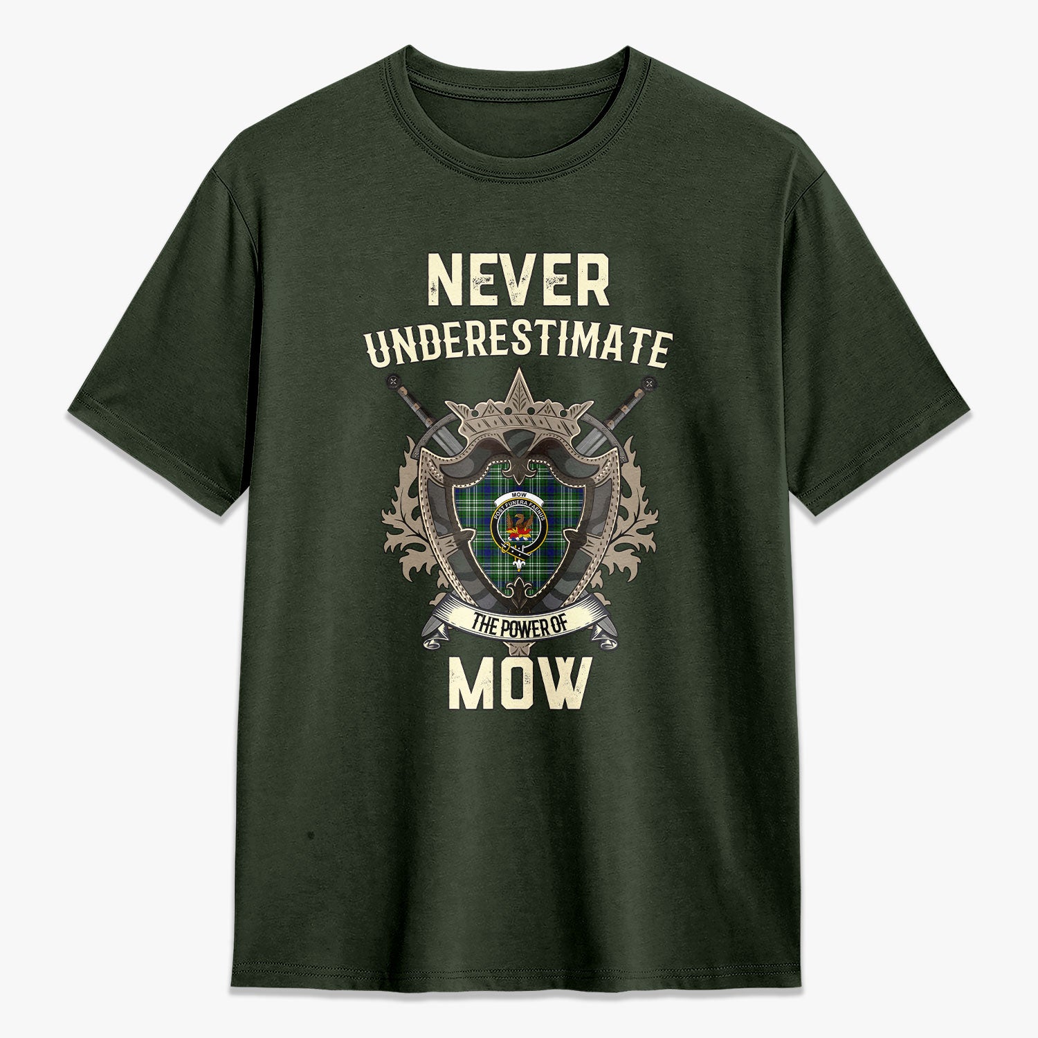 Mow Tartan Crest 2D T-shirt - Never Underestimate Style