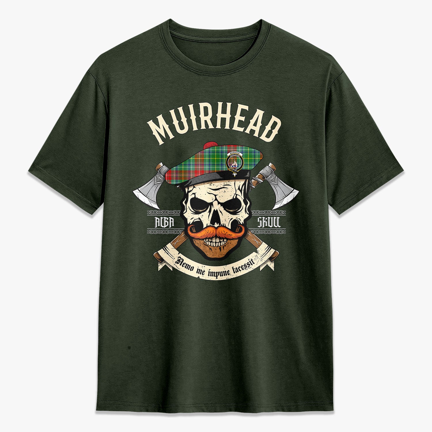 Muirhead Tartan Crest 2D T-shirt - Alba Skull Style