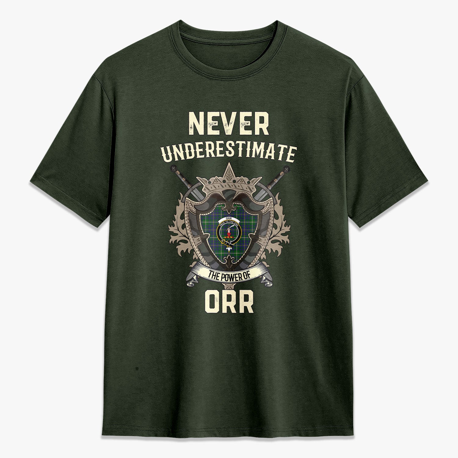 Orr Tartan Crest 2D T-shirt - Never Underestimate Style