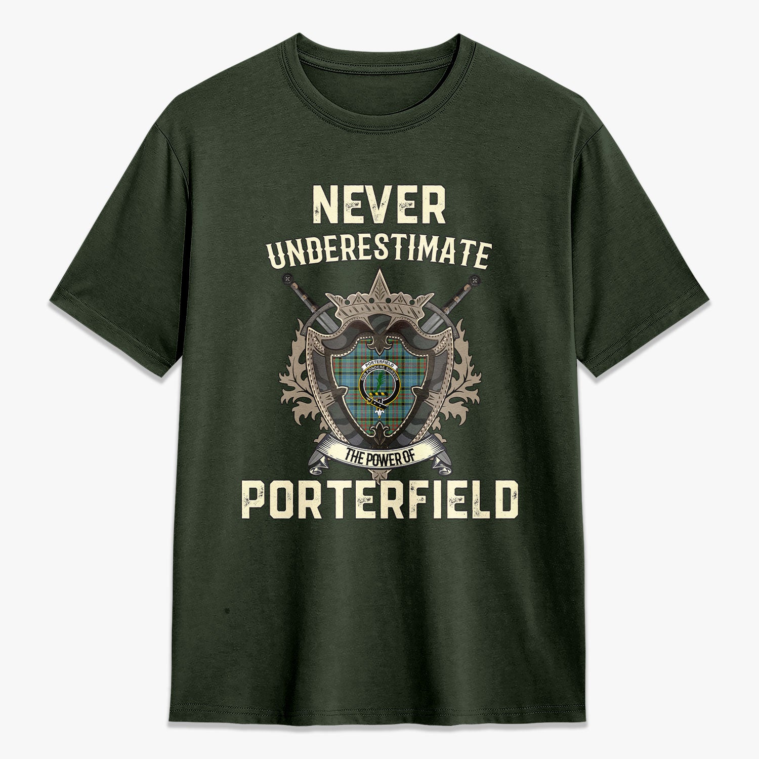 Porterfield Tartan Crest 2D T-shirt - Never Underestimate Style
