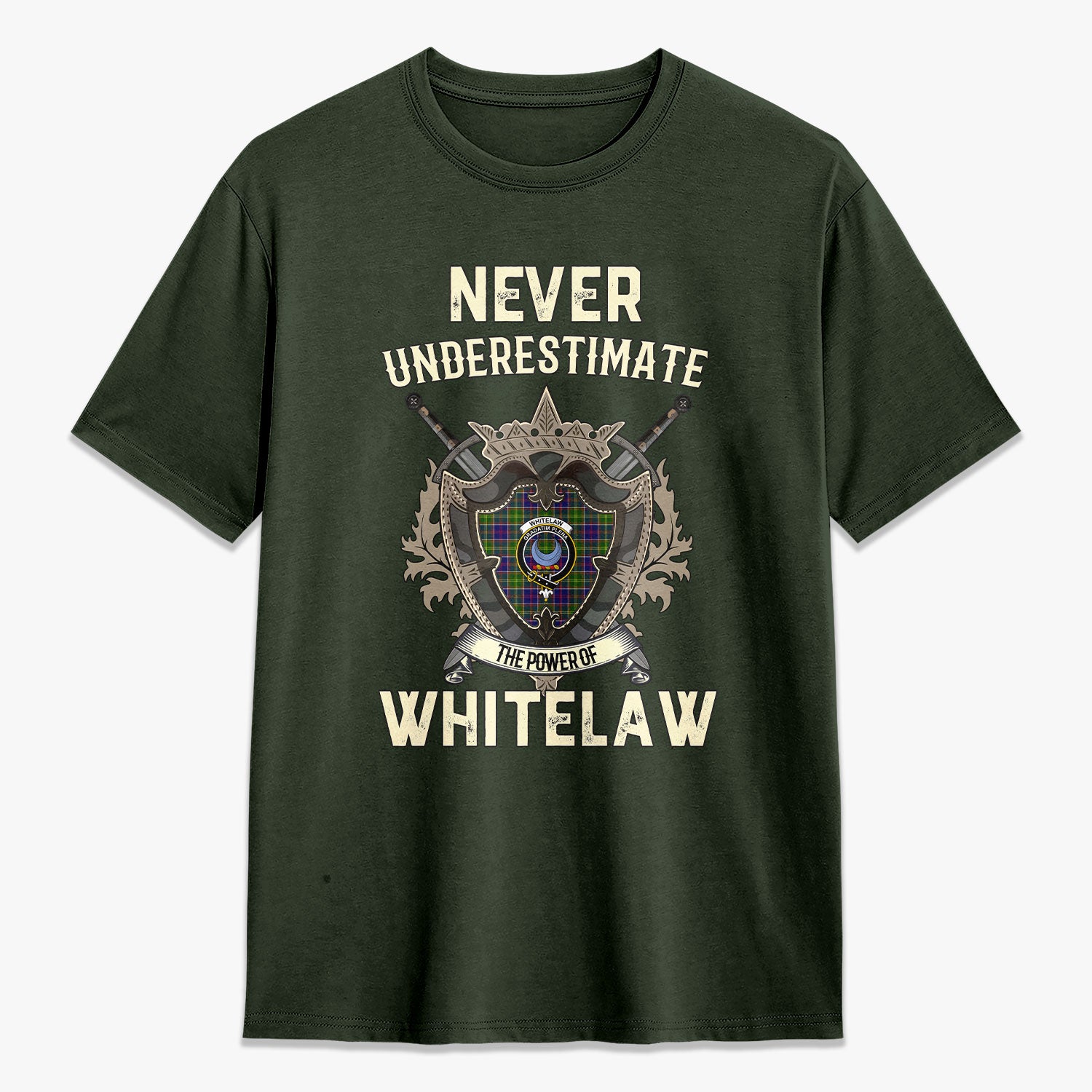 Whitelaw Tartan Crest 2D T-shirt - Never Underestimate Style
