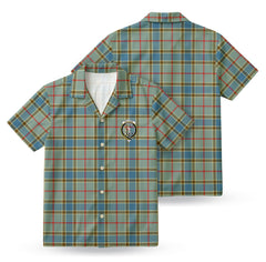 Balfour Blue Tartan Crest Hawaiian Shirt