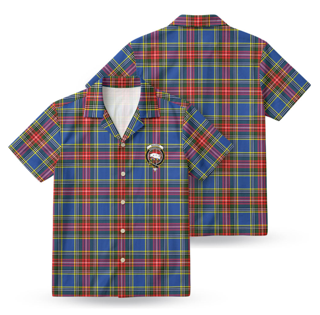 Beaton Modern Tartan Crest Hawaiian Shirt