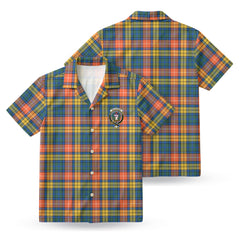 Buchanan Ancient Tartan Crest Hawaiian Shirt