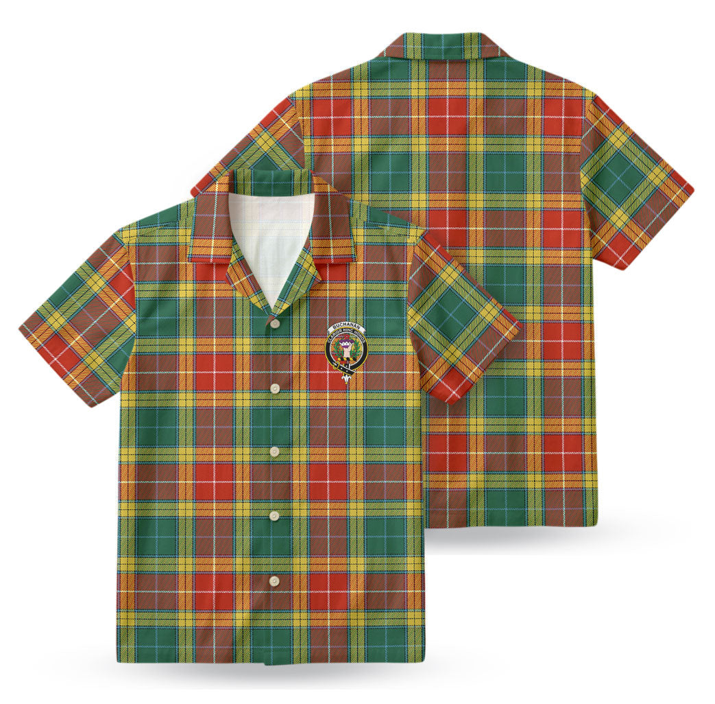 Buchanan Old Sett Tartan Crest Hawaiian Shirt