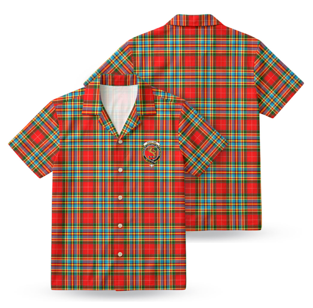 Chattan Tartan Crest Hawaiian Shirt