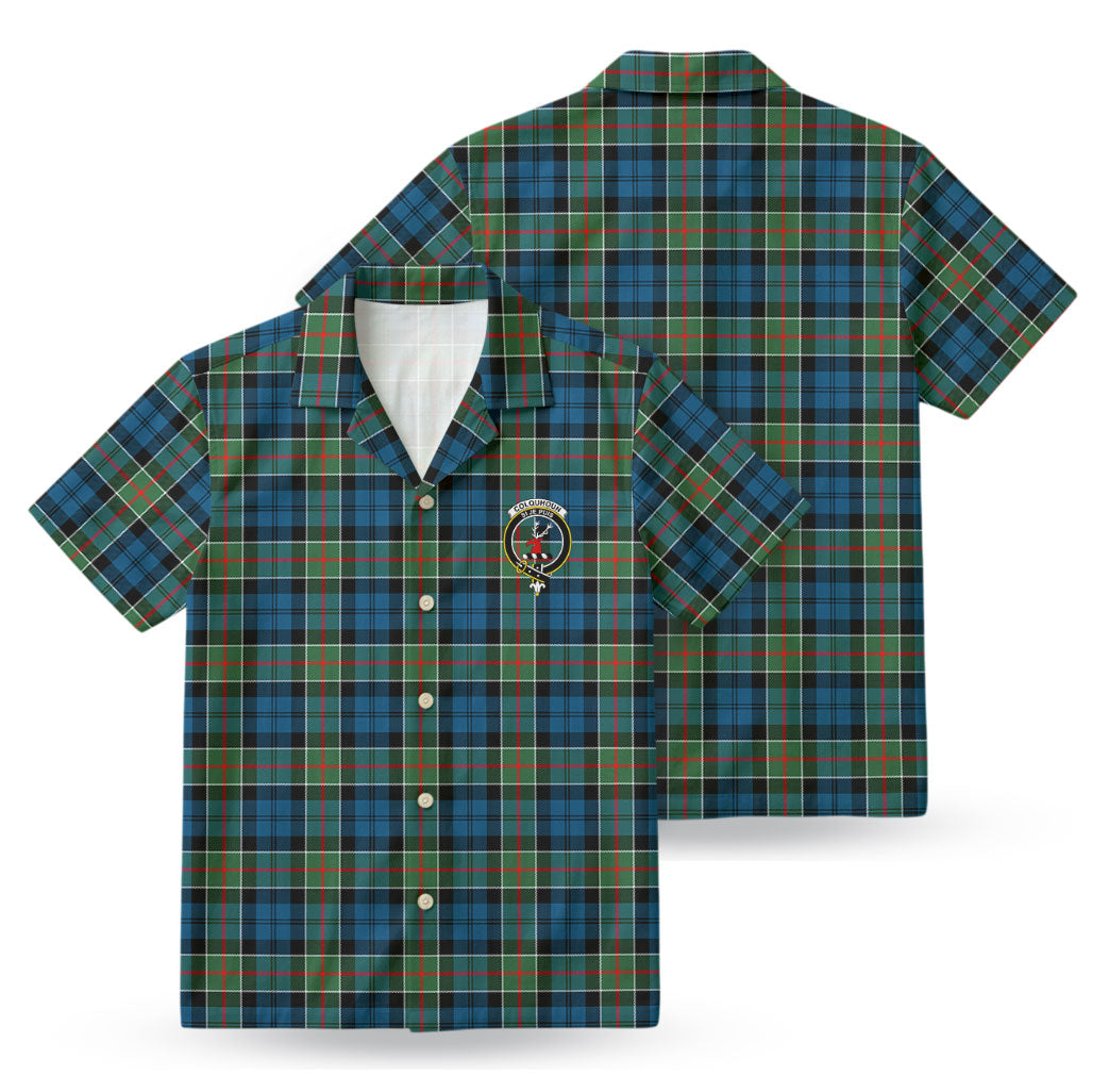 Colquhoun Ancient Tartan Crest Hawaiian Shirt