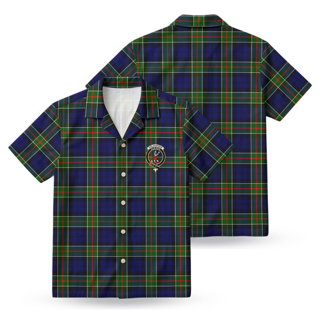 Colquhoun Modern Tartan Crest Hawaiian Shirt