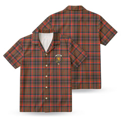 Cumming Hunting Weathered Tartan Crest Hawaiian Shirt