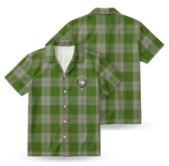 Cunningham Dress Green Dancers Tartan Crest Hawaiian Shirt