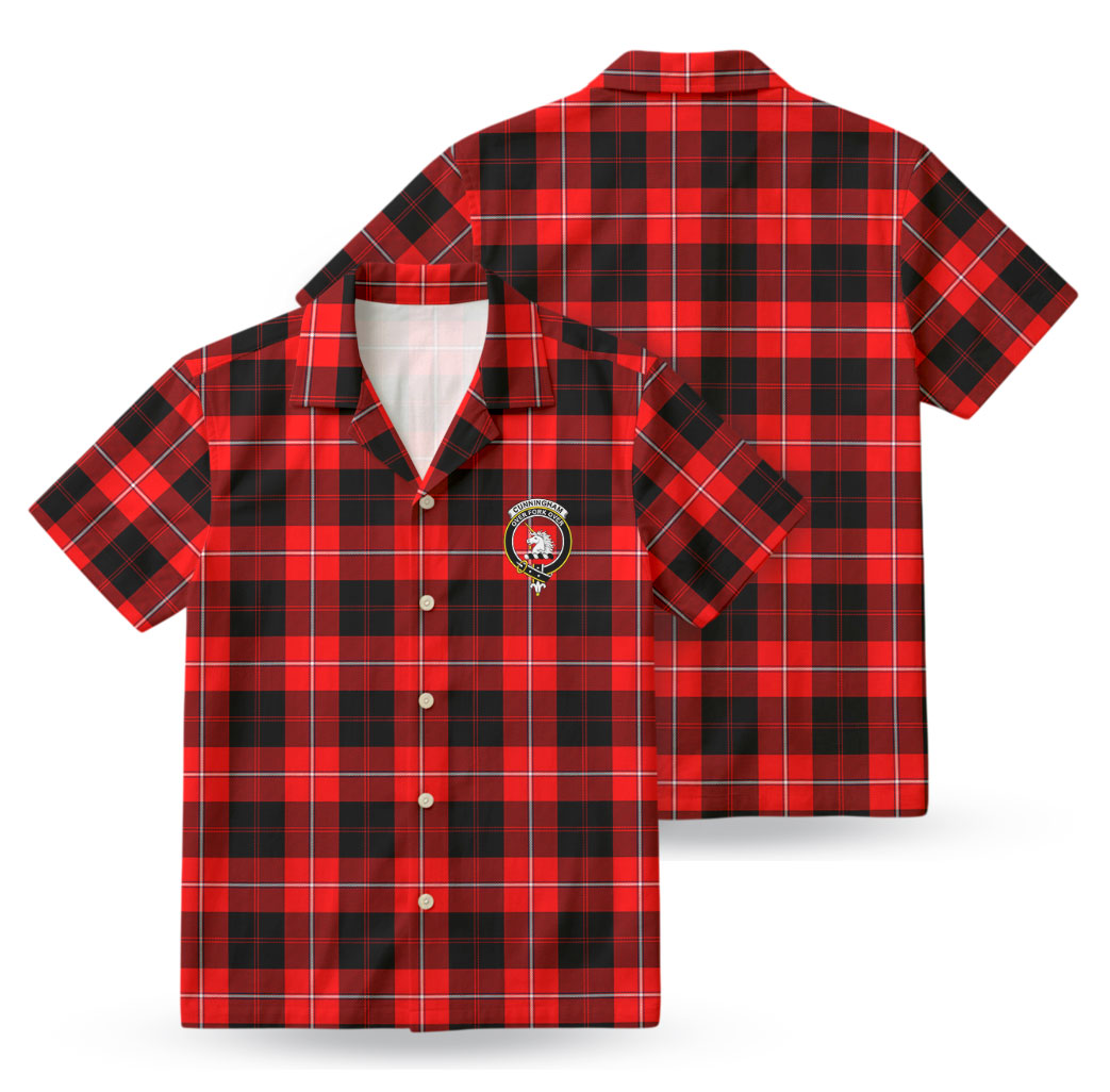 Cunningham Modern Tartan Crest Hawaiian Shirt