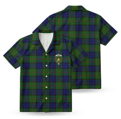 Dundas Modern Tartan Crest Hawaiian Shirt