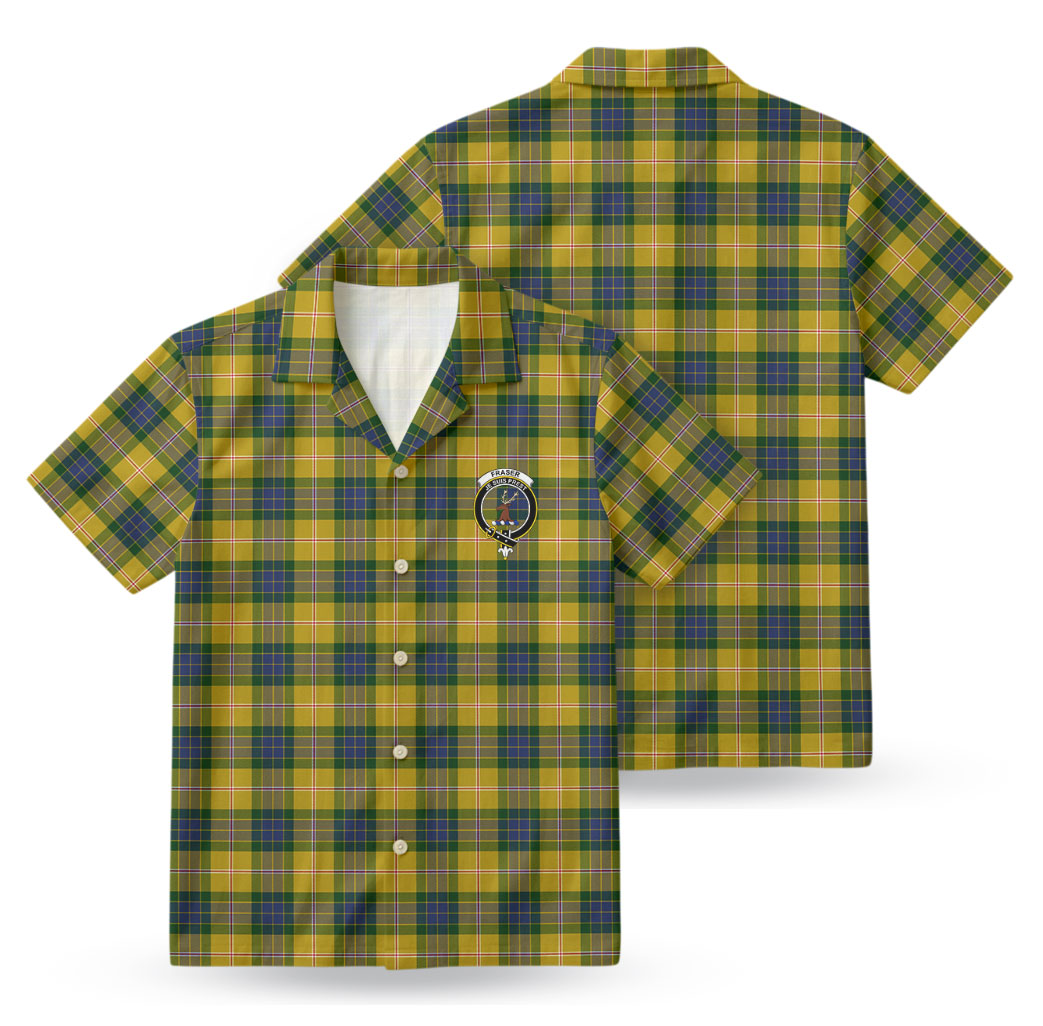 Fraser (of Lovat) Yellow Tartan Crest Hawaiian Shirt
