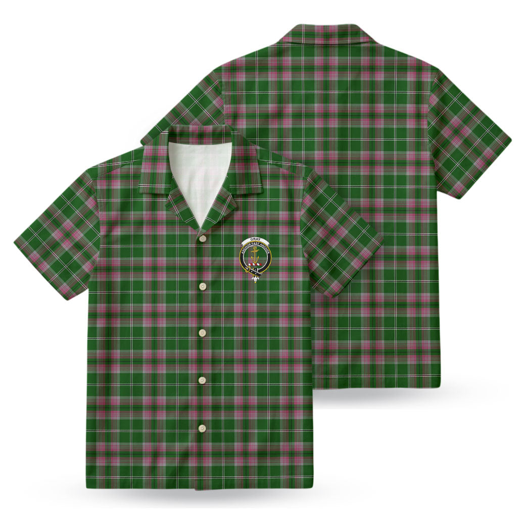 Gray Hunting Tartan Crest Hawaiian Shirt