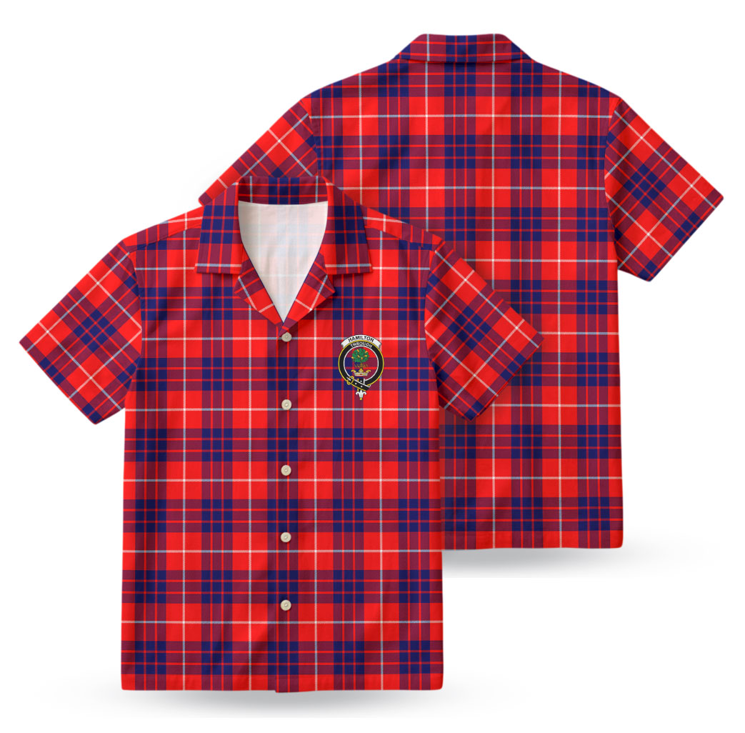 Hamilton Modern Tartan Crest Hawaiian Shirt