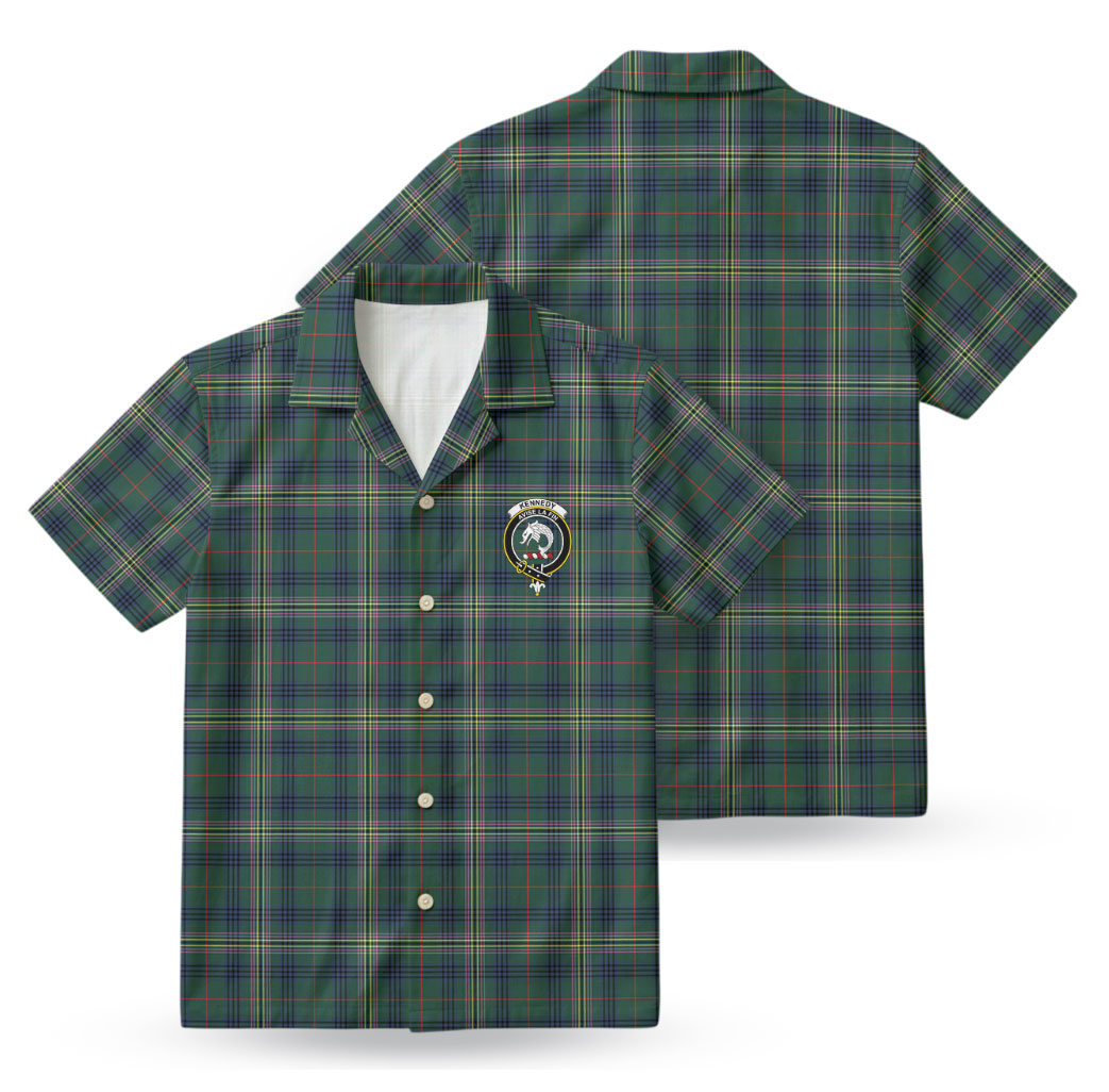 Kennedy Modern Tartan Crest Hawaiian Shirt
