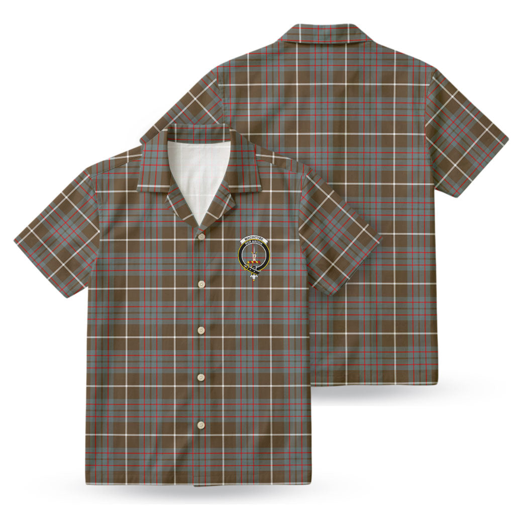 MacIntyre Hunting Weathered Tartan Crest Hawaiian Shirt