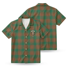 Menzies Green Ancient Tartan Crest Hawaiian Shirt
