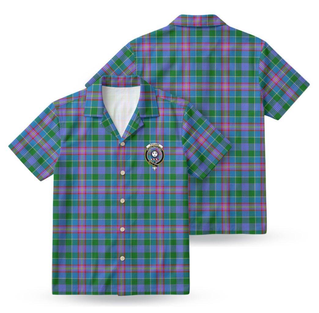 Pitcairn Hunting Tartan Crest Hawaiian Shirt