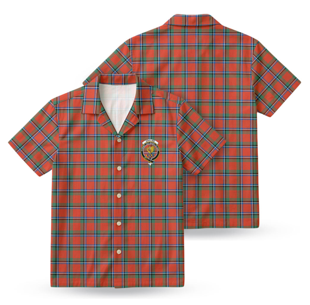 Sinclair Ancient Tartan Crest Hawaiian Shirt