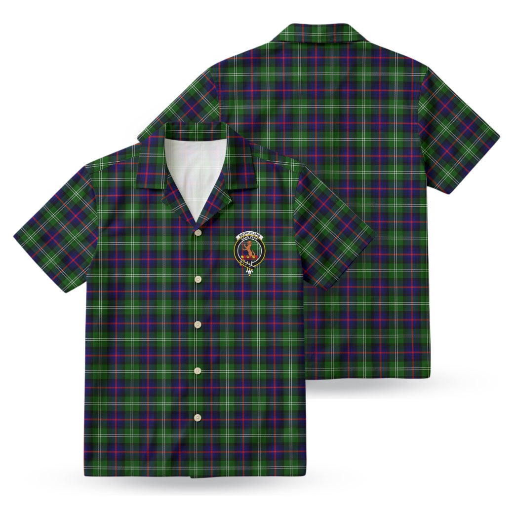 Sutherland Modern Tartan Crest Hawaiian Shirt