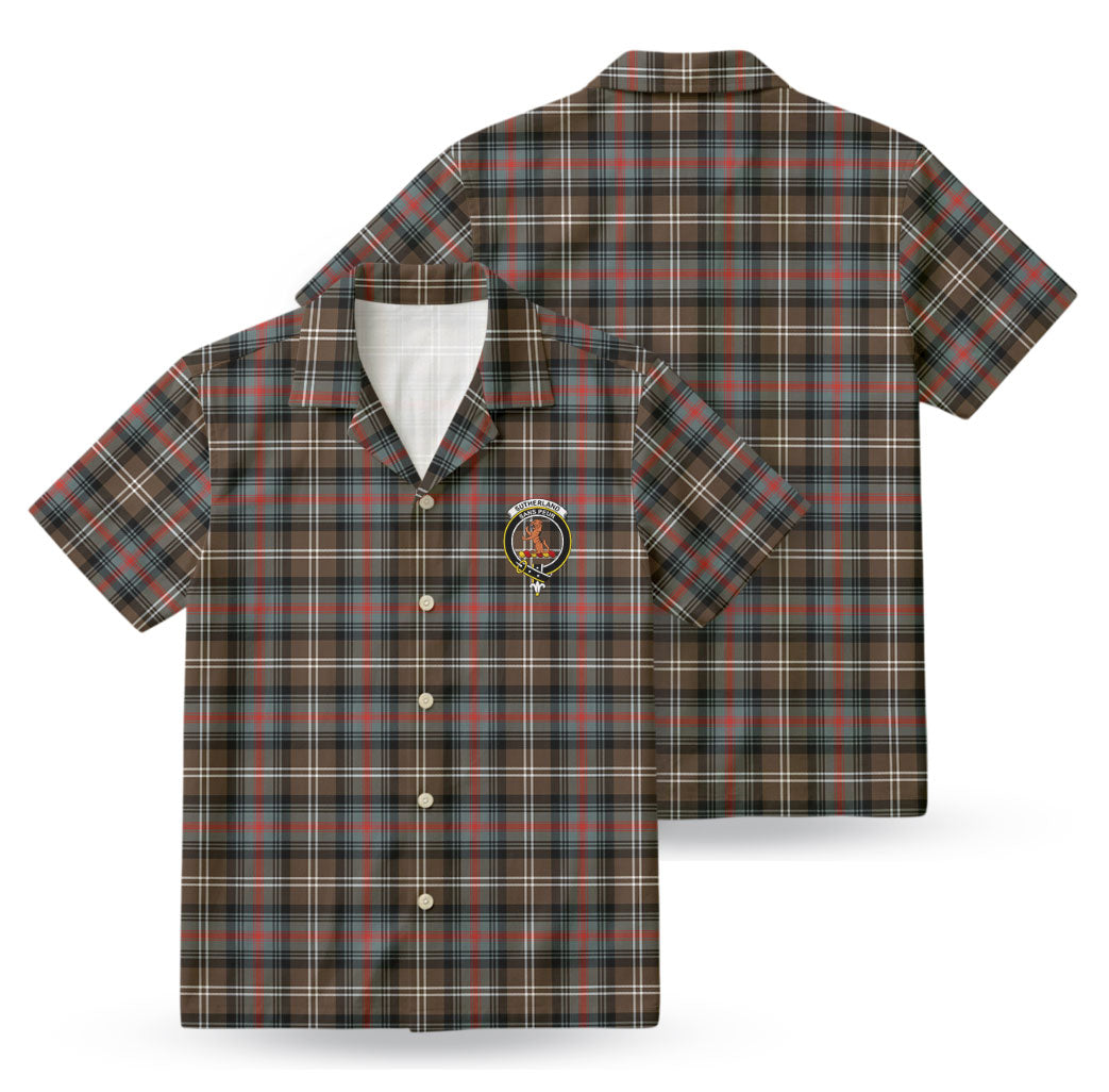 Sutherland Weathered Tartan Crest Hawaiian Shirt