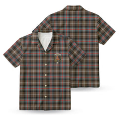 Sutherland Weathered Tartan Crest Hawaiian Shirt