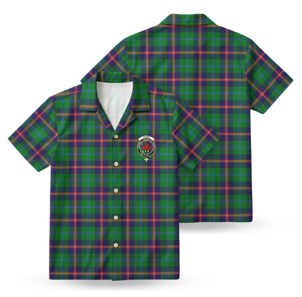 Young Modern Tartan Crest Hawaiian Shirt